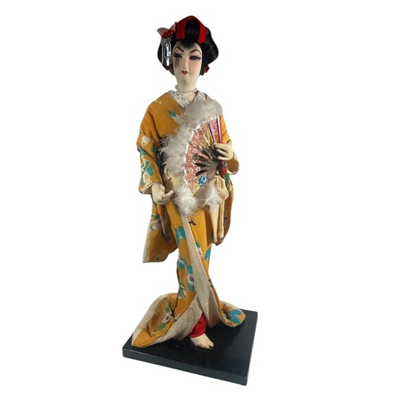 Vintage Japanese Doll Kimono Geisha Maiko Traditional Folk Craft Japan 15 “ Tall - Picture 2 of 16